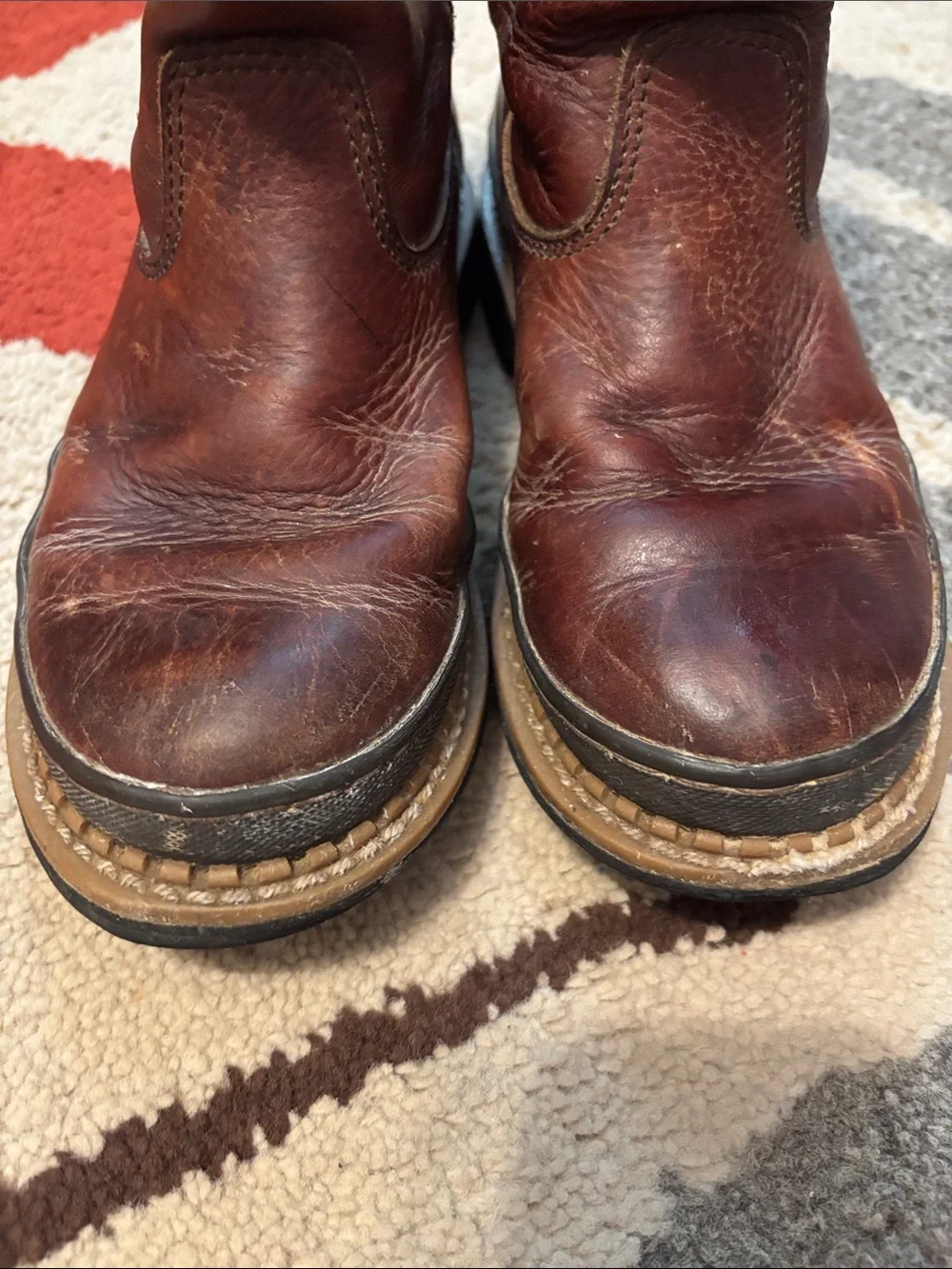 Boys, Georgia boot brown leather well-maintained “work” Boots